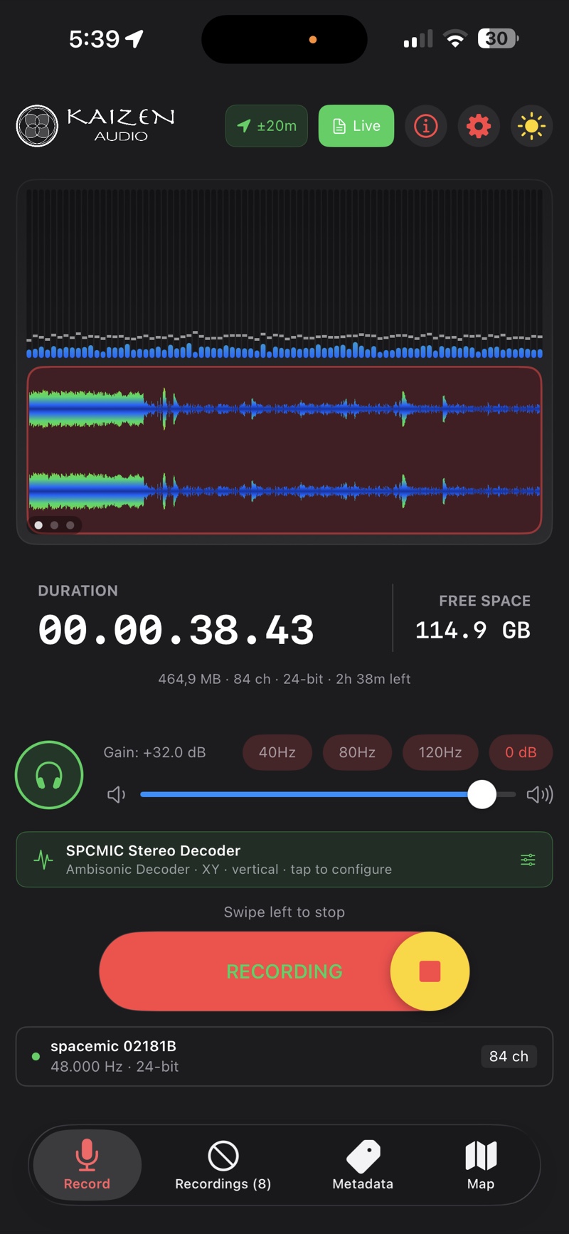 Recording screen