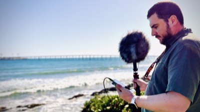 Recording on California Route 1 — field recording